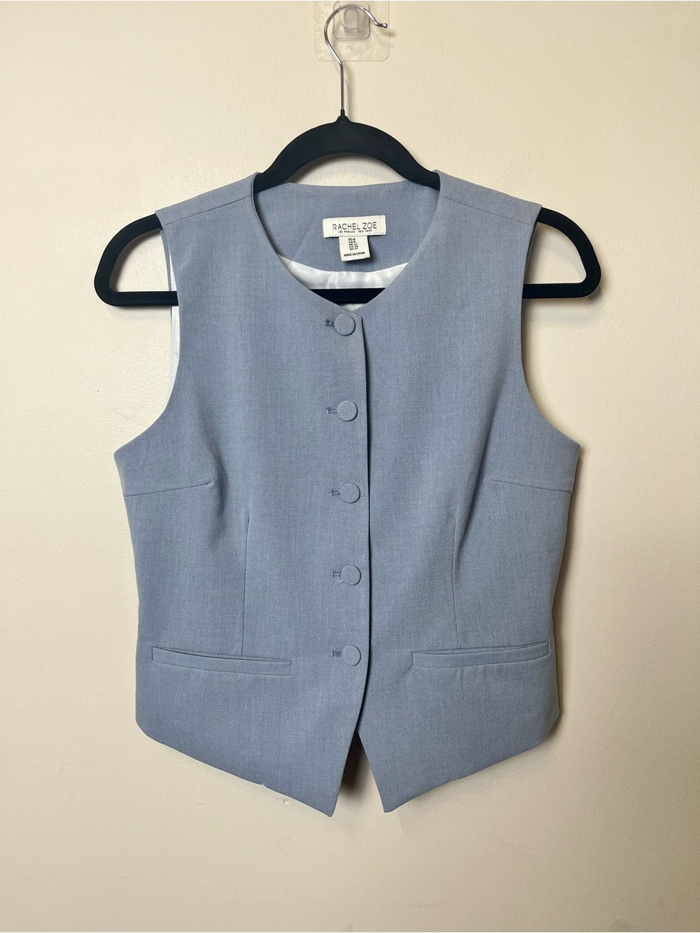 Rachel Zoe Powder Blue Tailored Sleeveless Vest